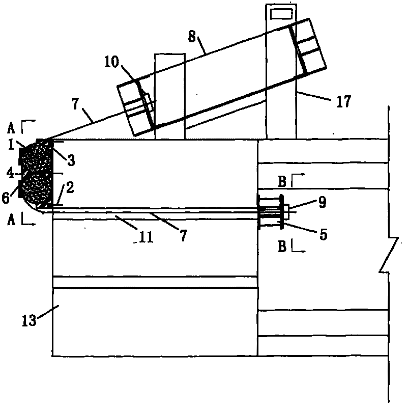 Reaction frame prestress anchoring system and method for vertical rotating steel pipe arch on concrete bridge