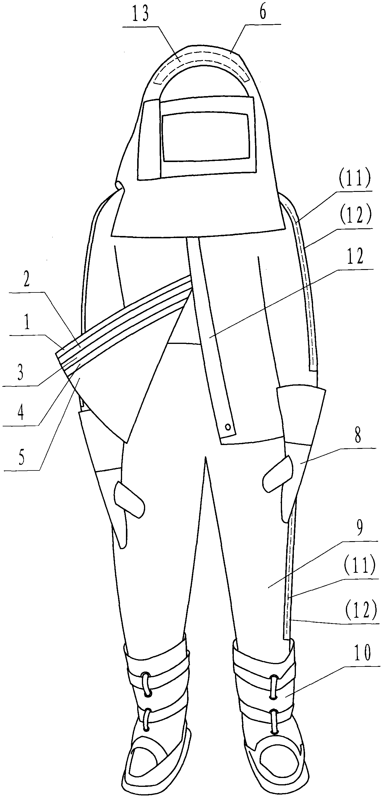 Fire-fighting fire proximity suit capable of cooling and prolonging time for rescuing in sea of fire