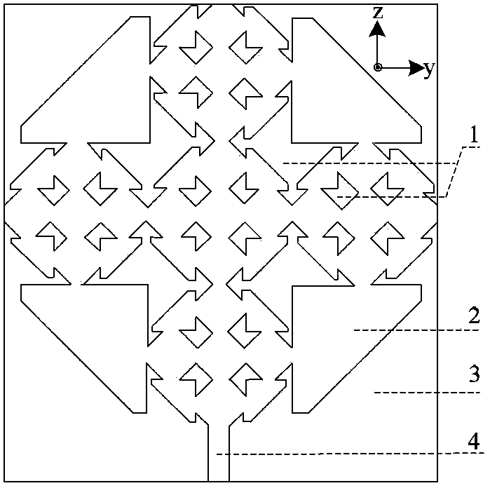 Ultra wide band antenna based on fractal and fractal method thereof