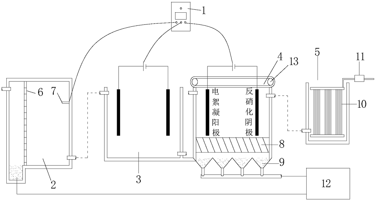 Electrochemical system for treating ship domestic sewage