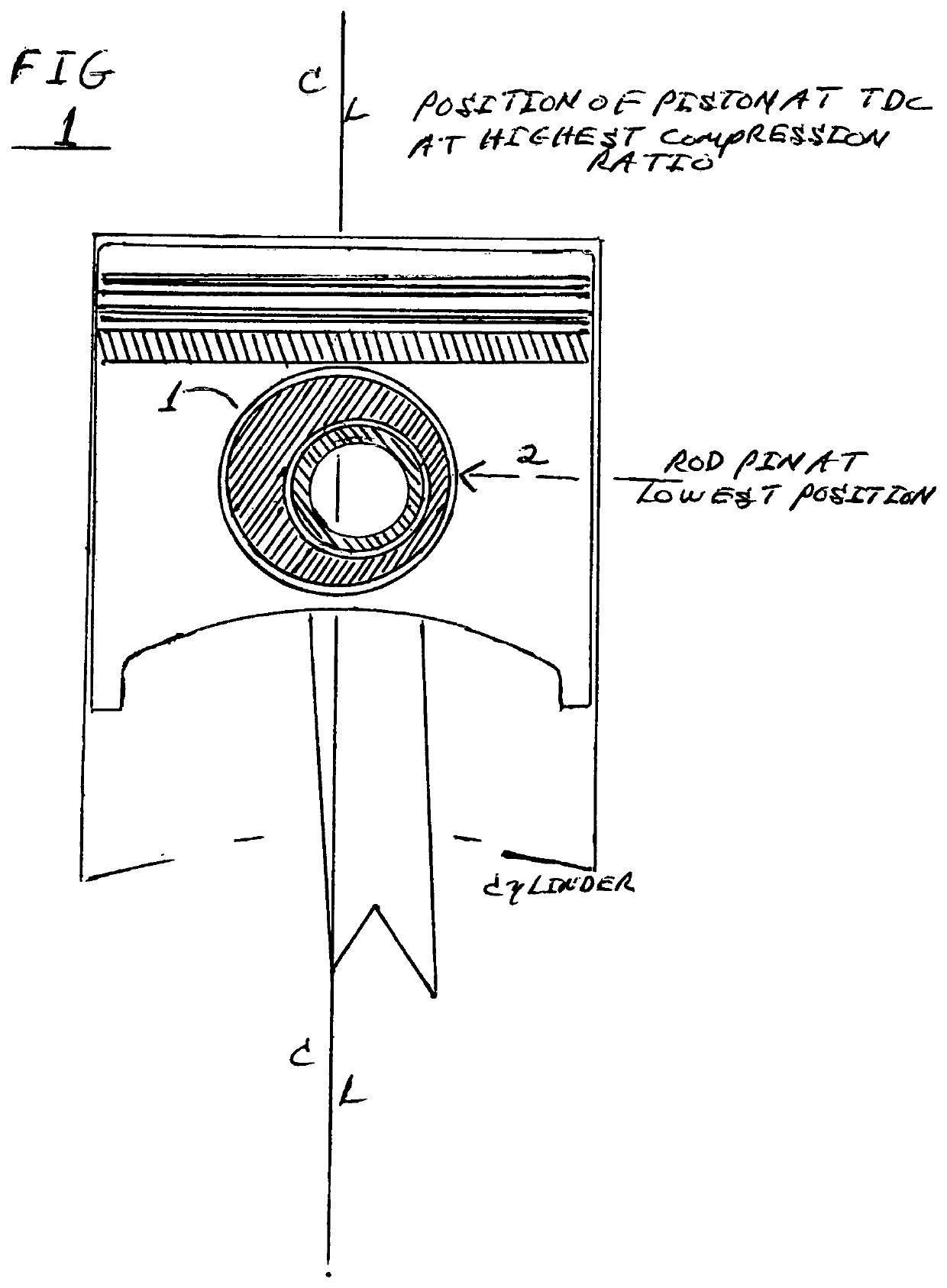 Casella hydraulic variable compression ratio piston