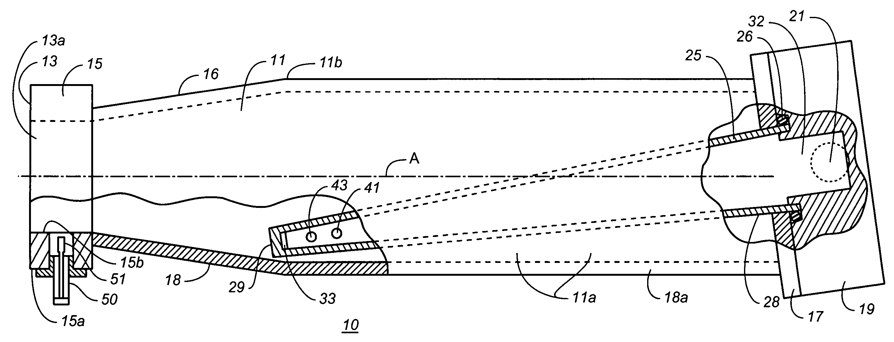 High power absorbing waveguide termination for a microwave transmission line