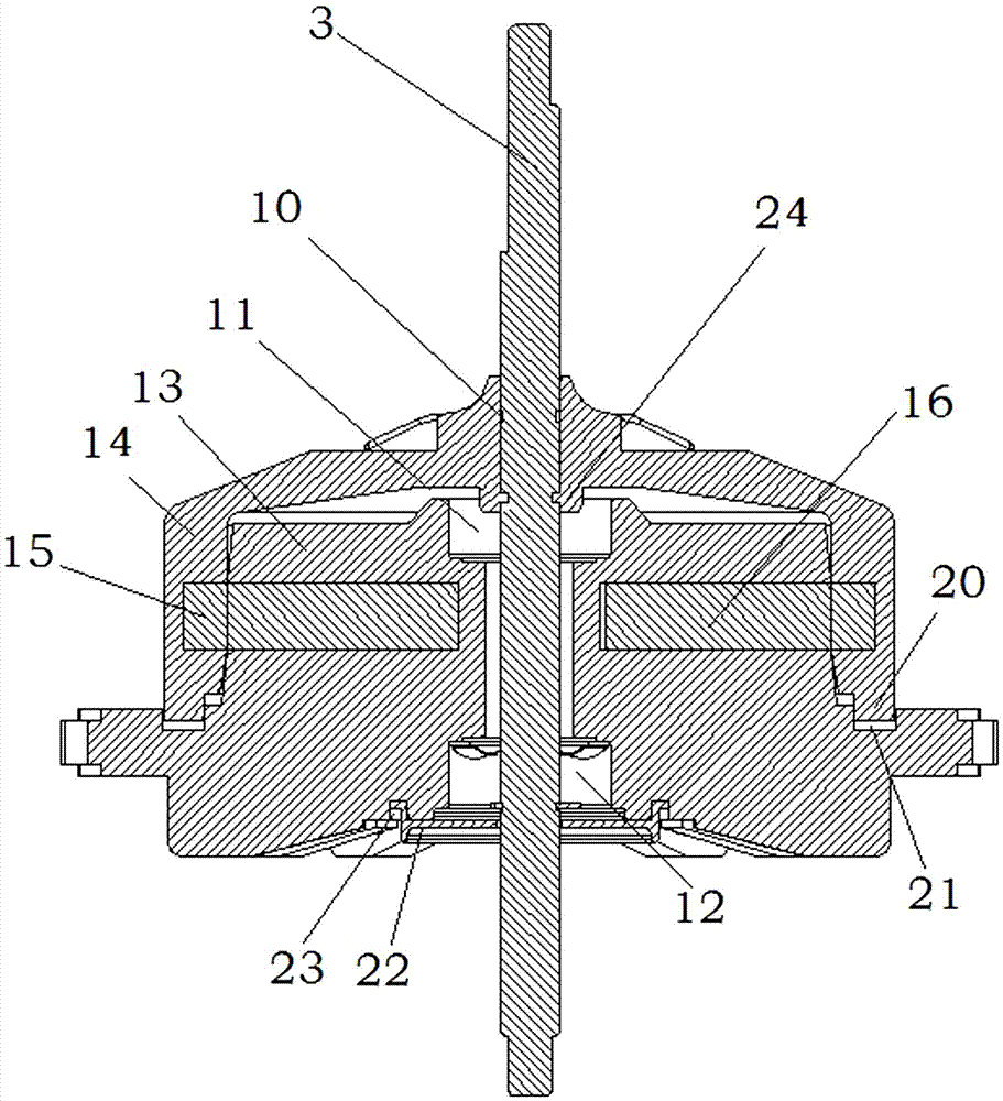 Plastic-packaged outer rotor motor with mounting feet