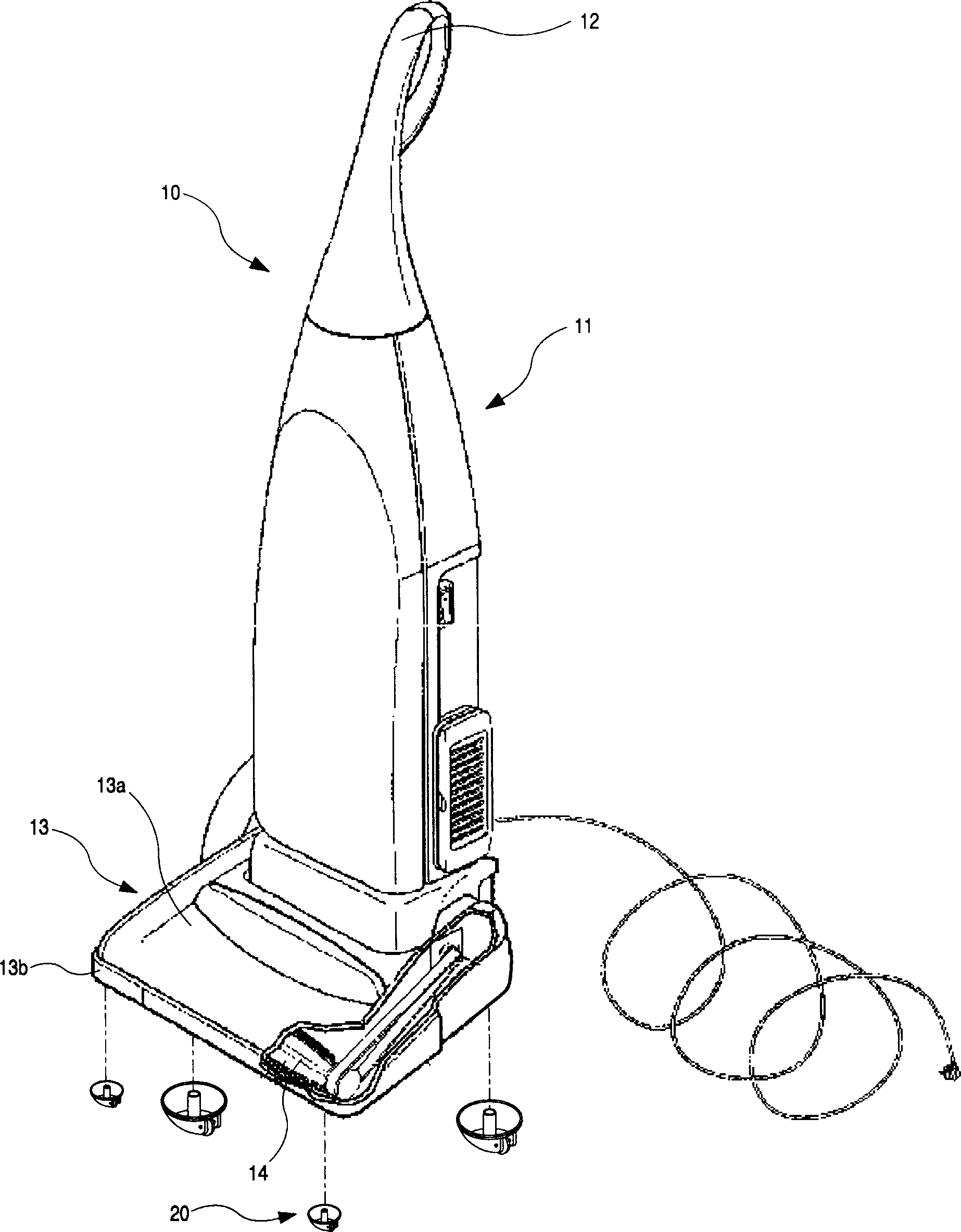 Direction conversion apparatus of vertical vacuum cleaner