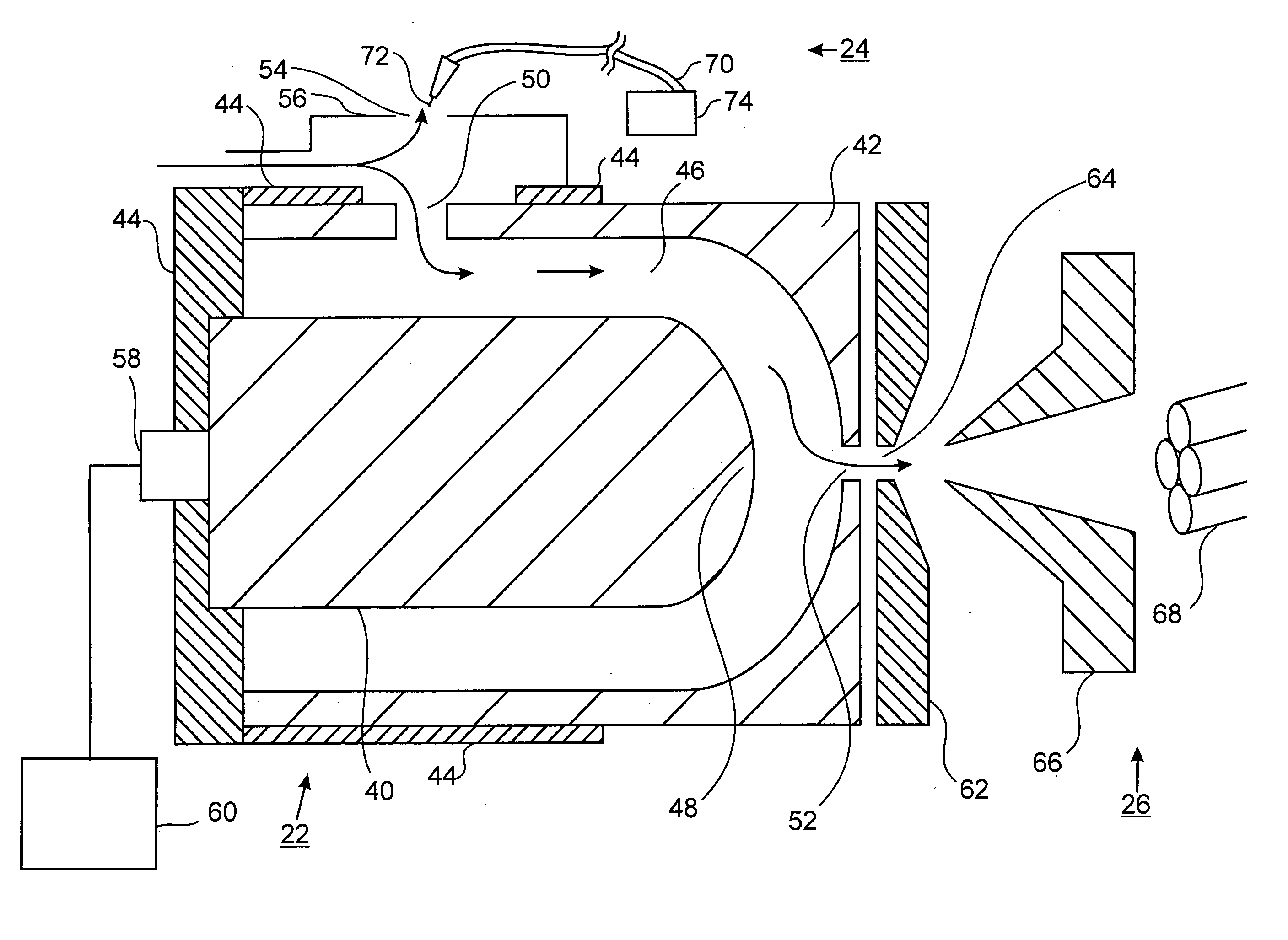 Faims apparatus and method for detecting trace amounts of a vapour in a carrier gas
