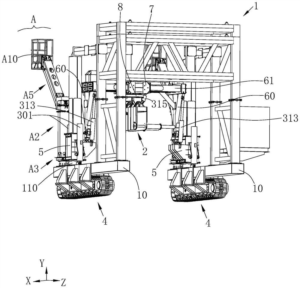 Middle partition wall mounting equipment with top bracket mounting mechanism