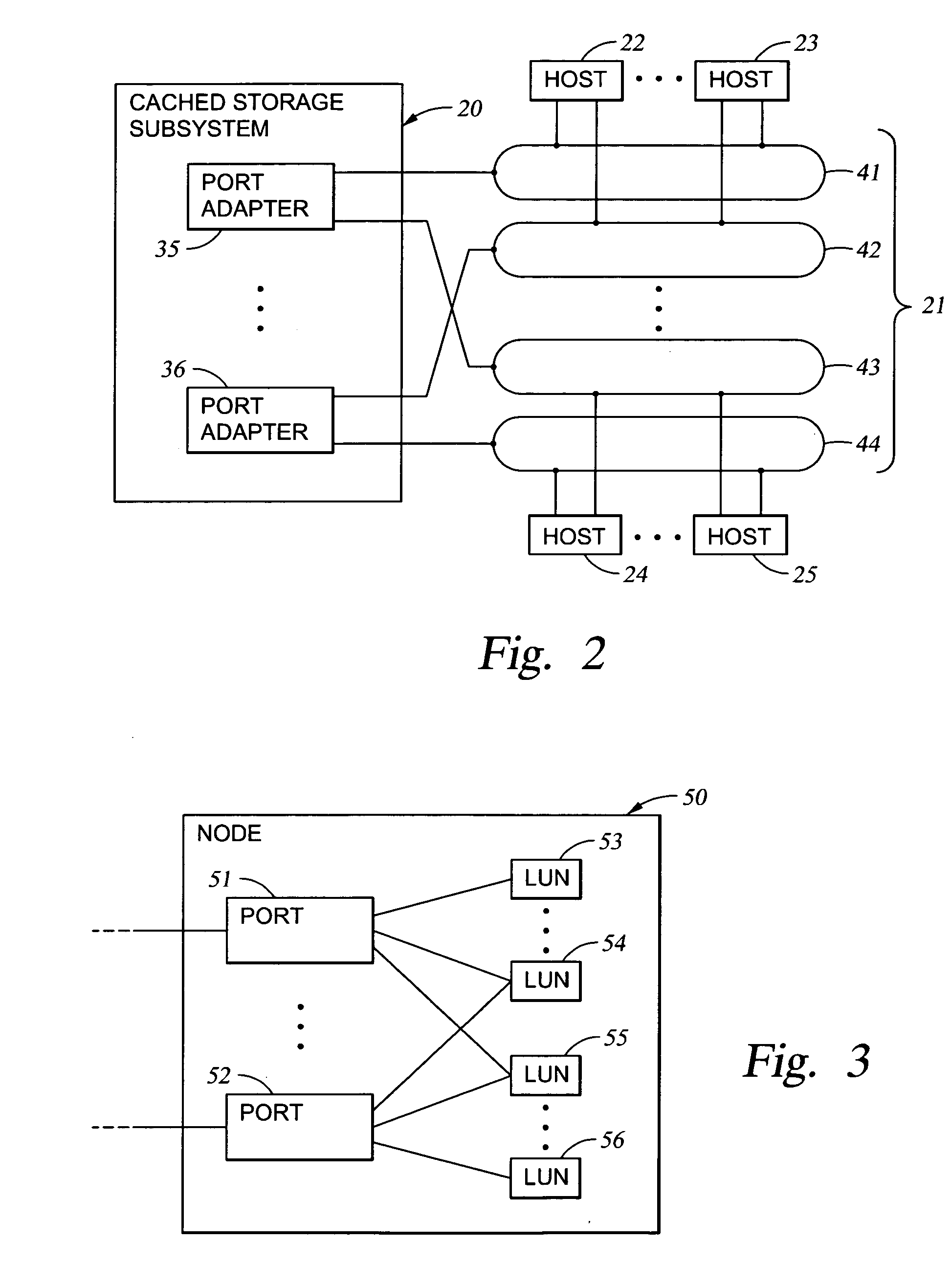 Mapping of hosts to logical storage units and data storage ports in a data processing system