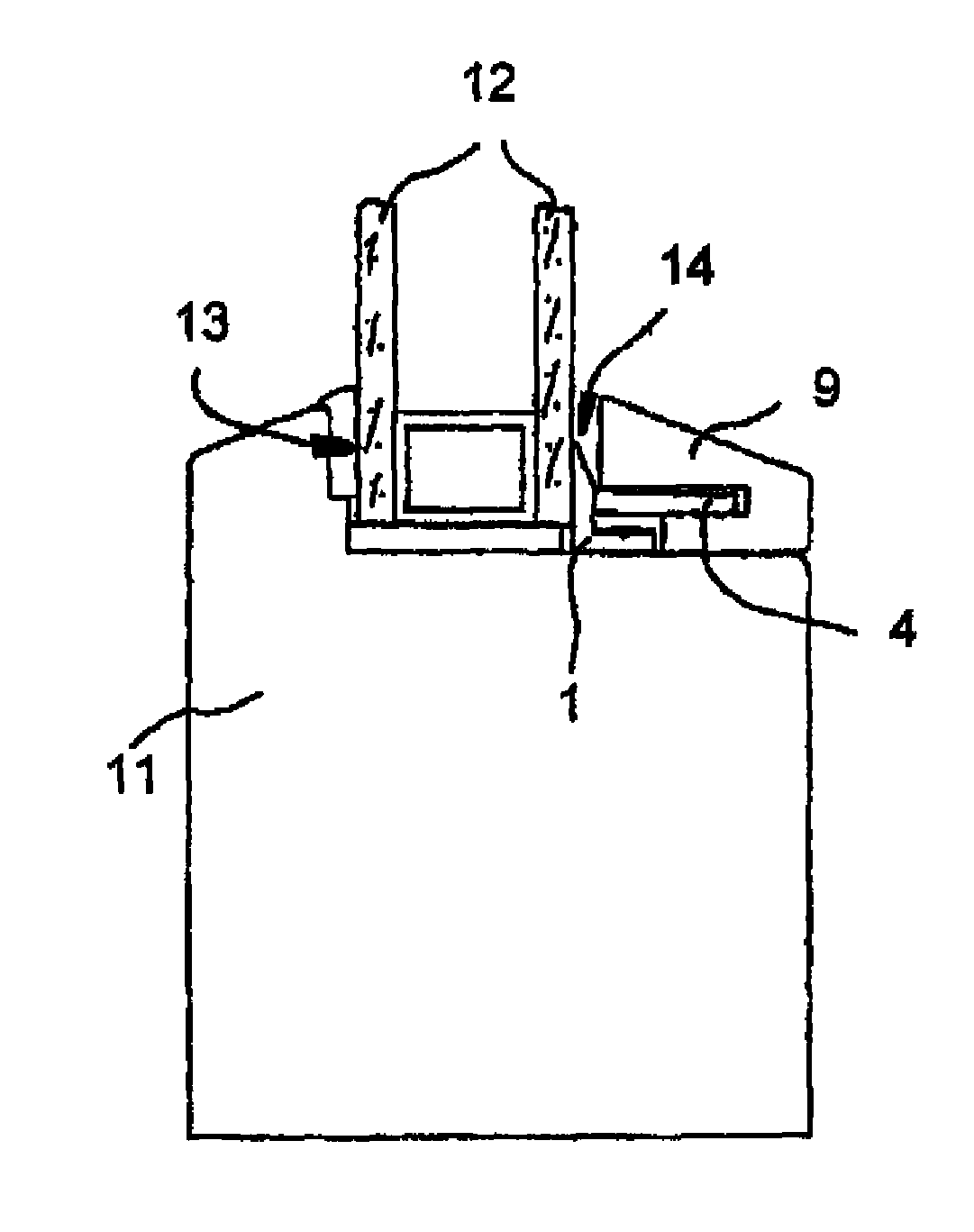 Fastening device with improved fastening portion for securement of a glass pane or a plate in a frame