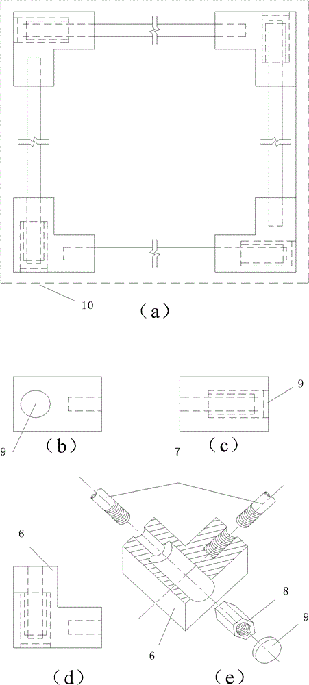 PC steel rod reinforcement device in the core area of ​​multi-high-rise frame space nodes