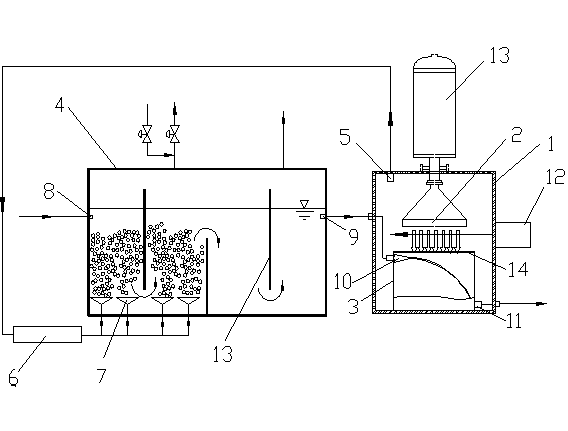 Device for improving efficiency of treating wastewater by irradiation of electronic accelerator
