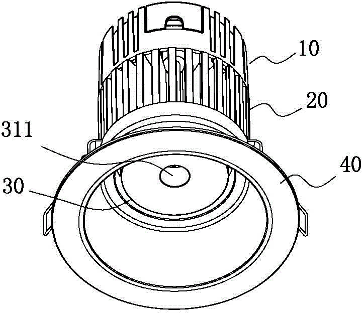 Down lamp capable of dissipating heat through convection of inner passage and outer passage