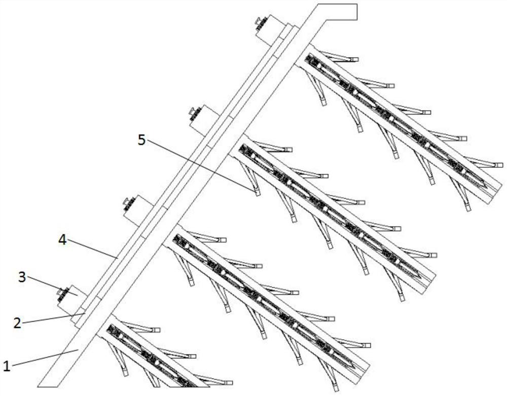 Side slope anchoring and shotcreting supporting structure