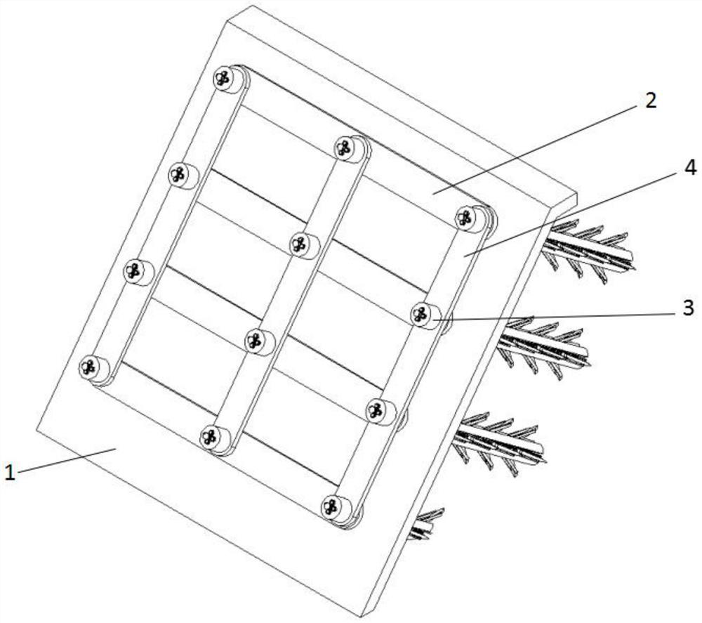 Side slope anchoring and shotcreting supporting structure