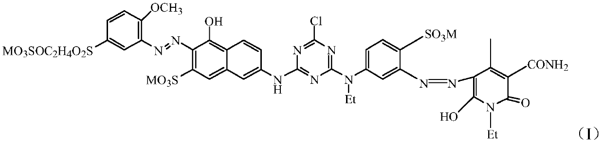 A kind of reactive orange dye and its preparation method and application