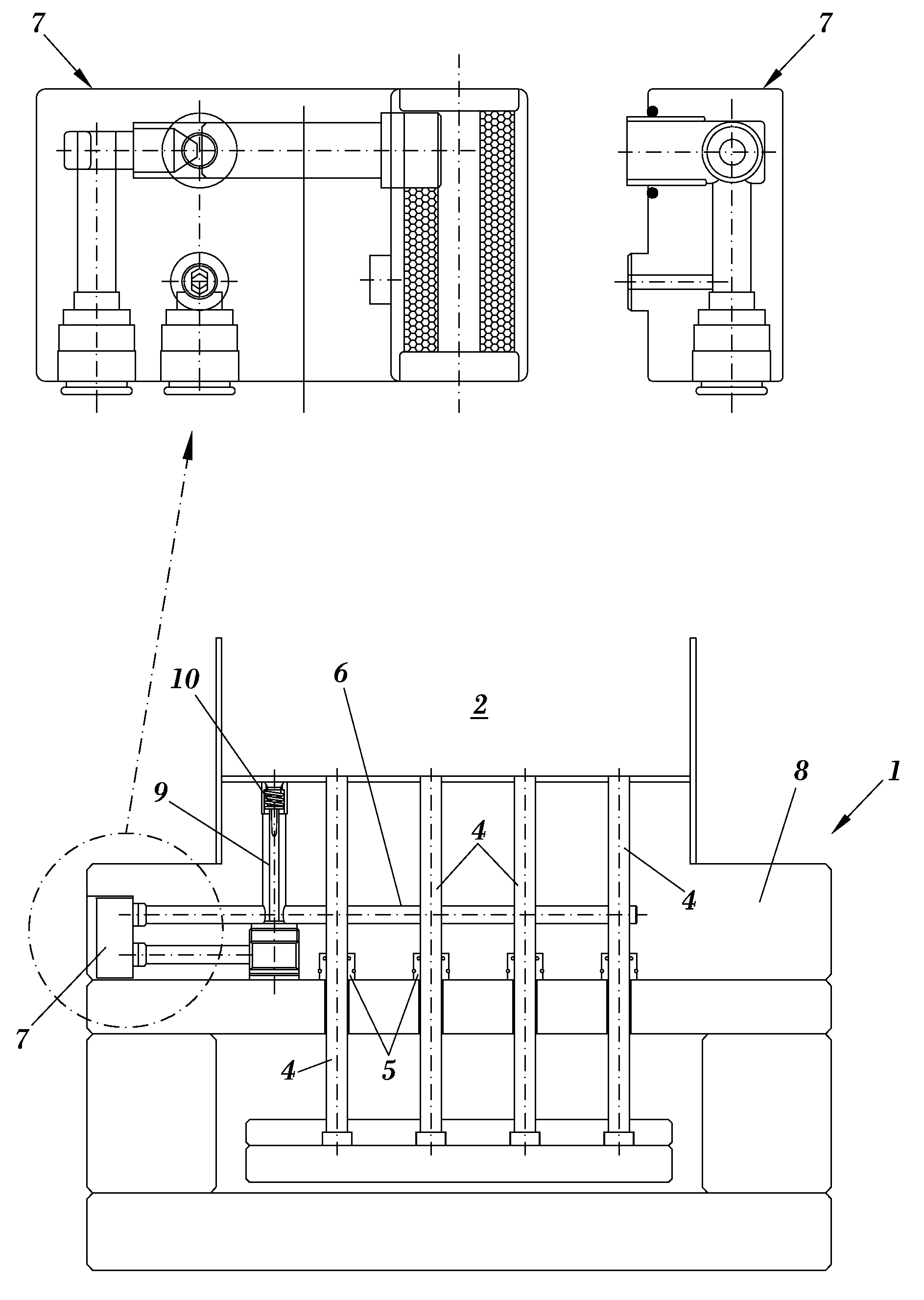 Plastic injection mould with inner air extraction and extraction method for extracting the air carried out with said mould