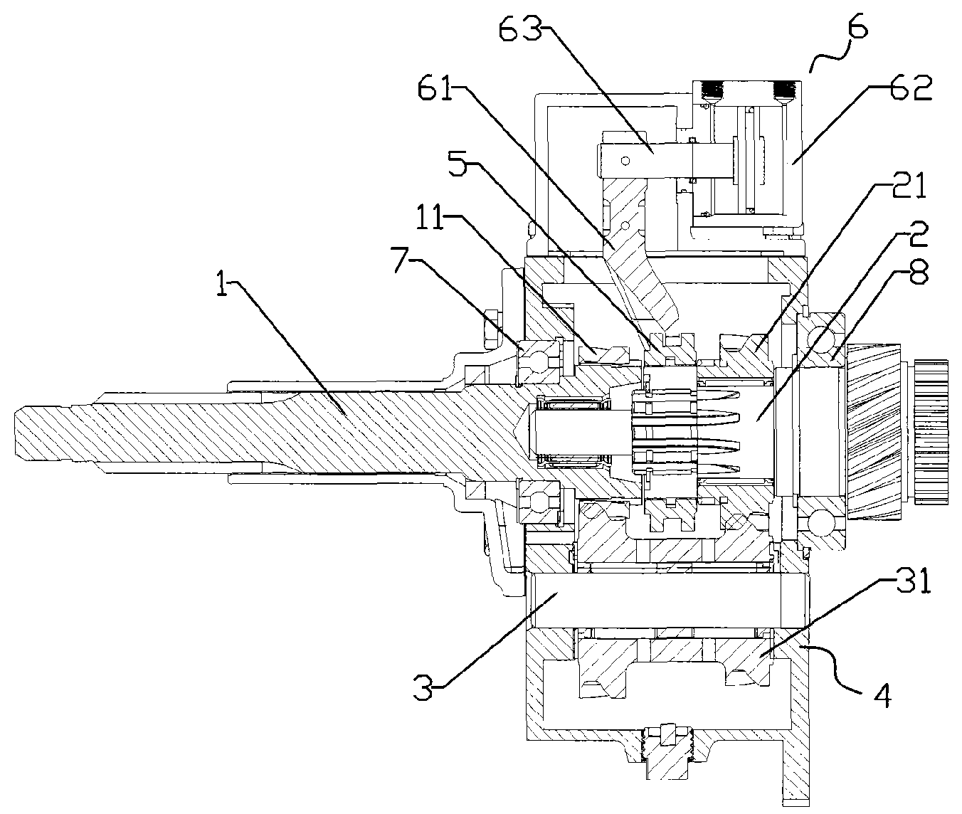 Multi-gear combined type transmission with prepositioned auxiliary box