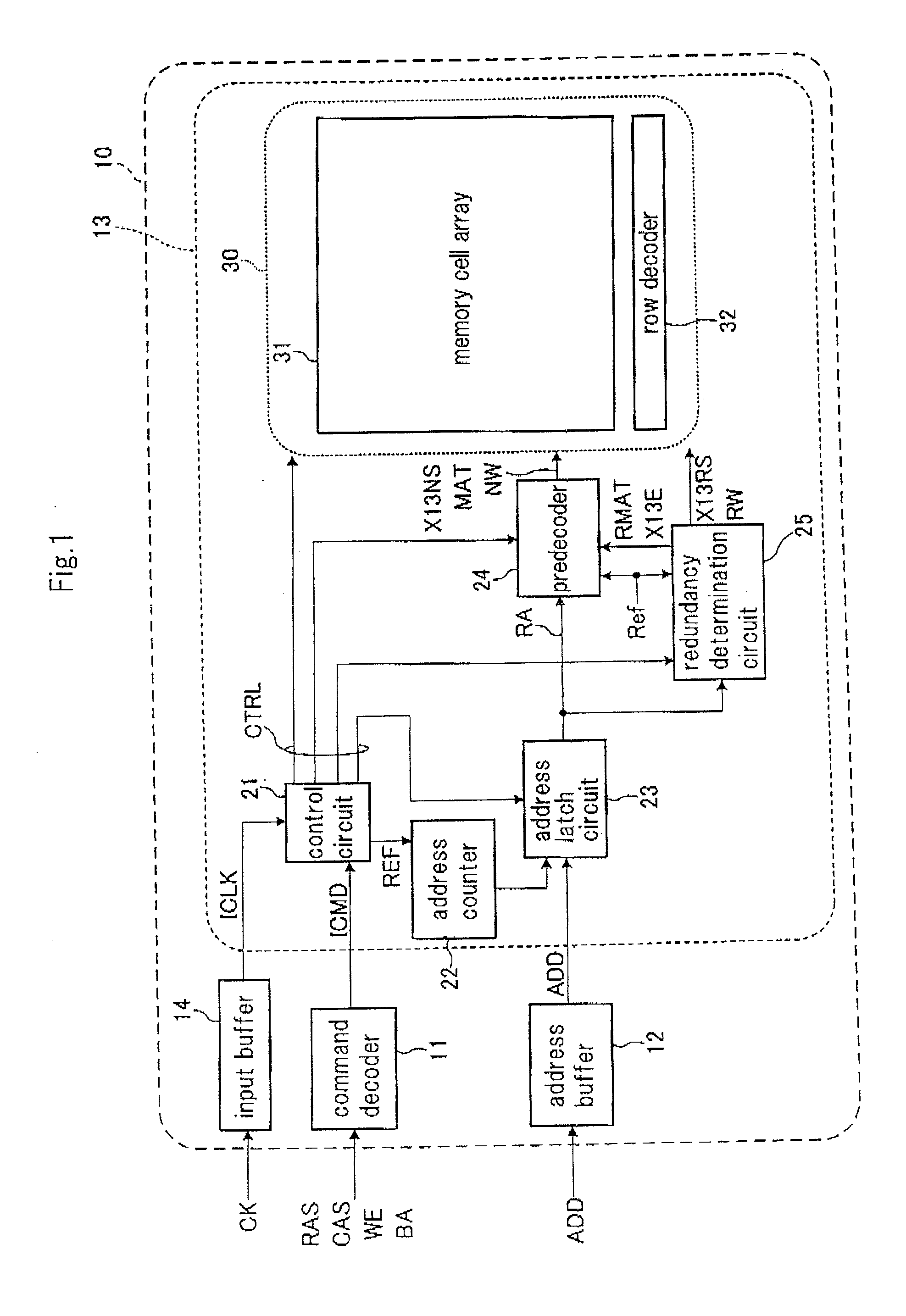 Semiconductor device enabling refreshing of redundant memory cell instead of defective memory cell