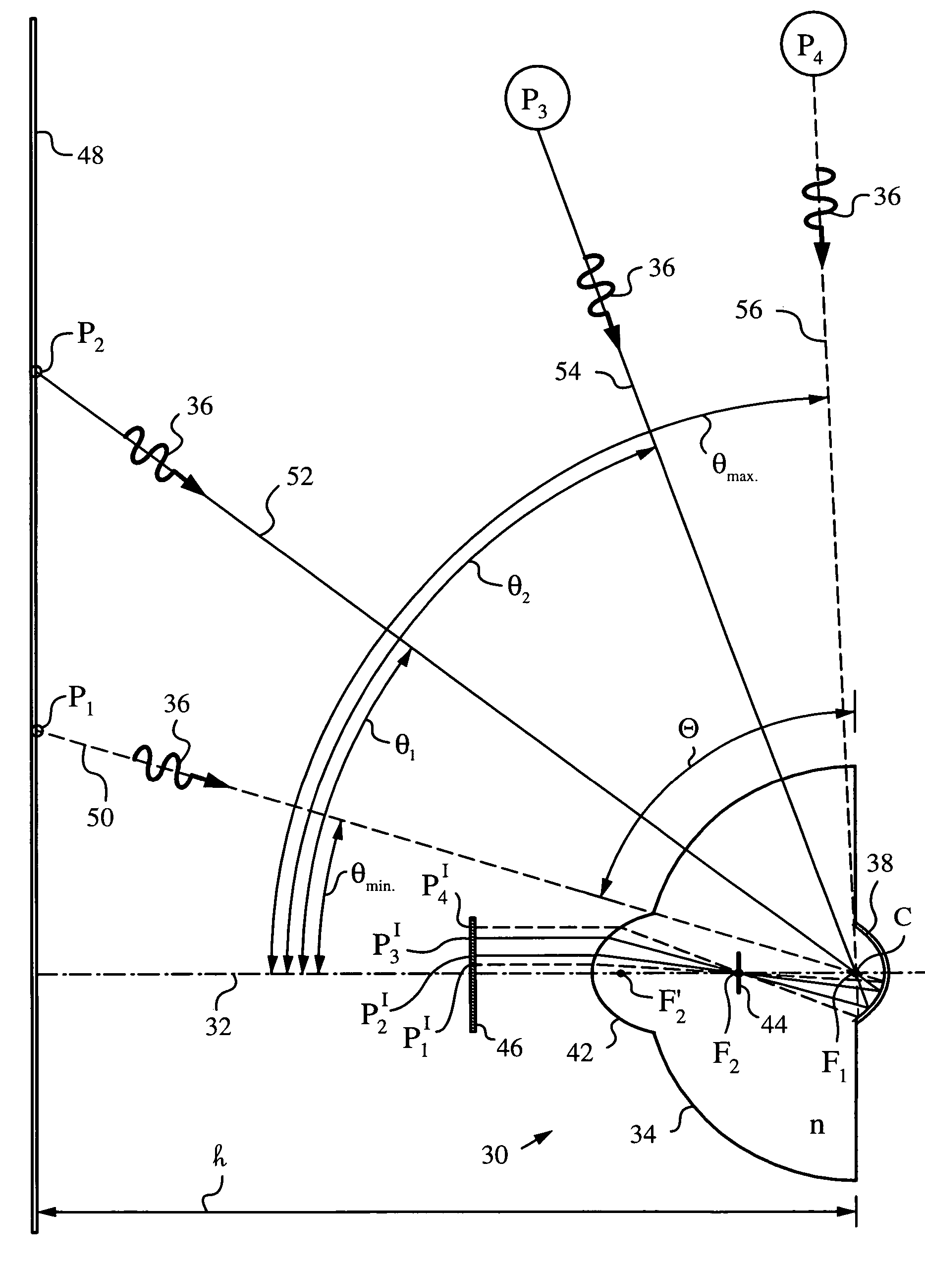 Solid catadioptric lens with a single viewpoint