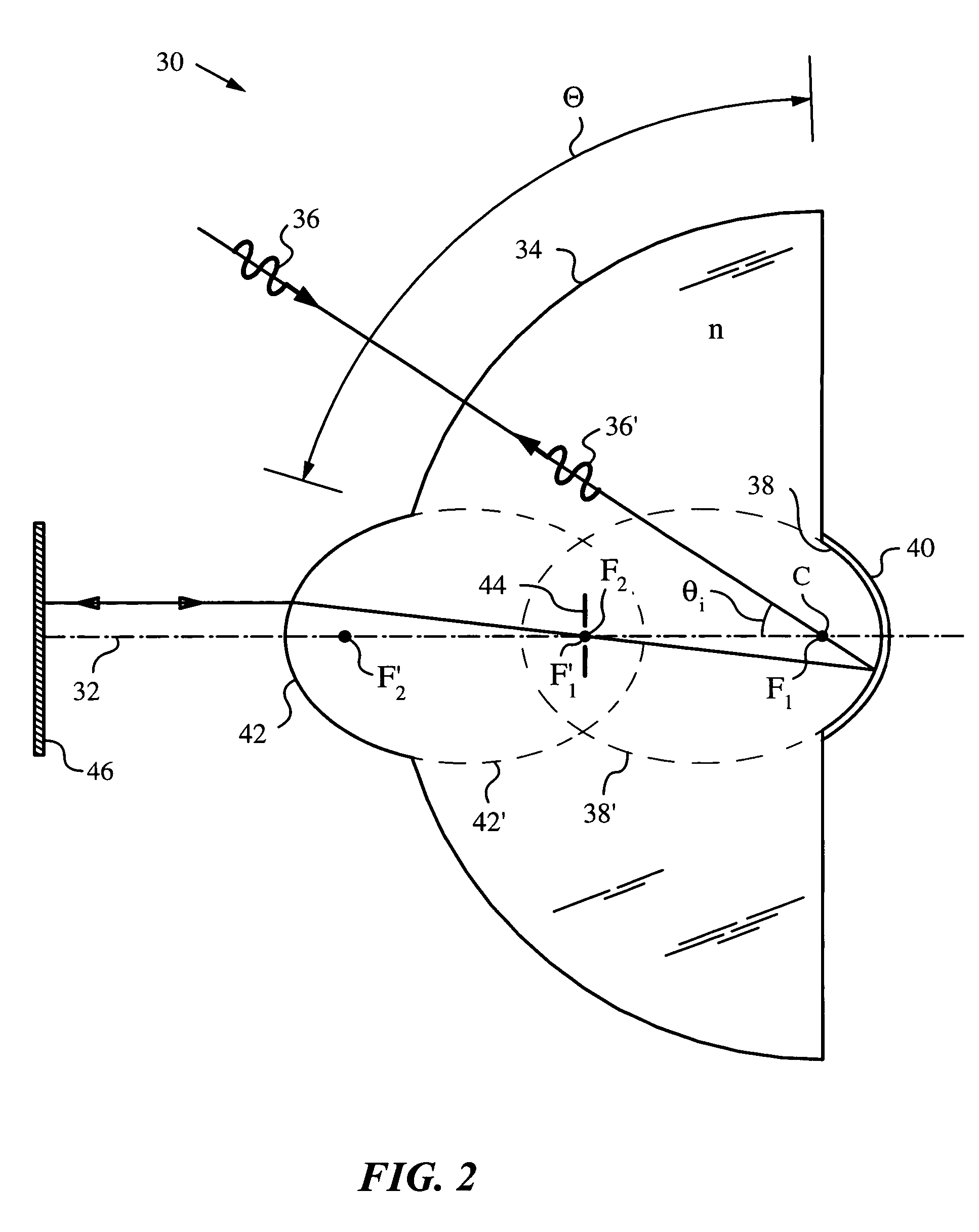 Solid catadioptric lens with a single viewpoint
