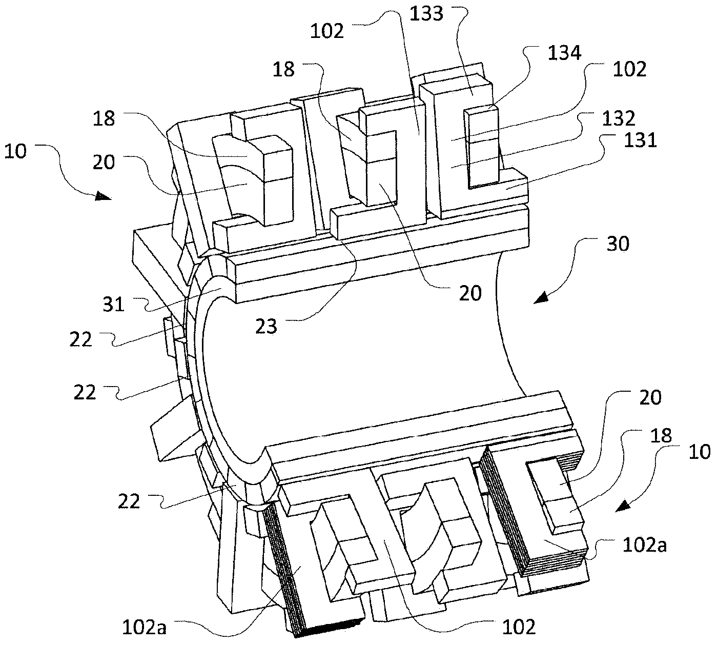 Stator and rotor for an electric machine
