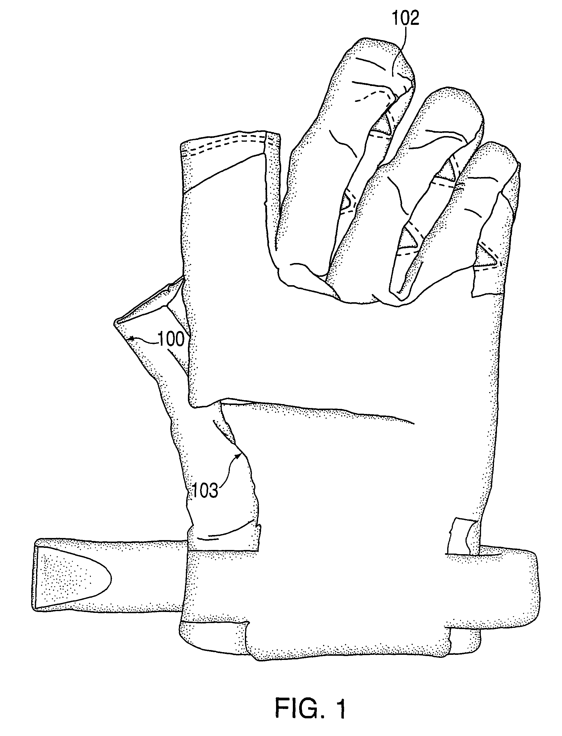 Pre-curved gunn cut gloves