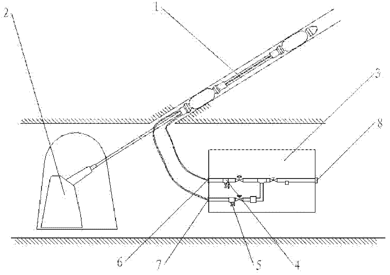 Overburden water flowing fractured zone observation system and detection drilling method thereof