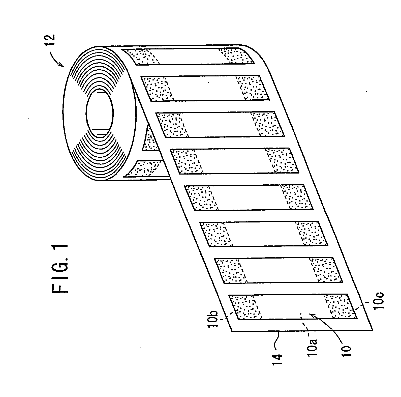 Adhesive Label, Adhesive Label Roll, Photosensitive Web Unit, and Apparatus for and Method of Manufacturing Photosensitive Laminated Body