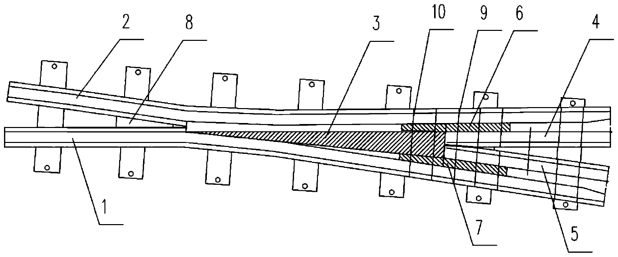 Low-noise small size frog using single moving nose rail