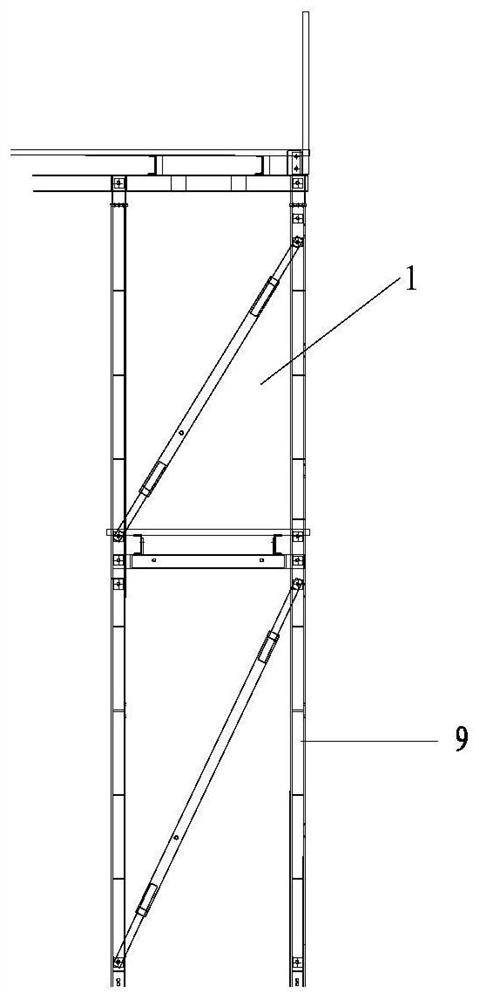 Construction method of hydraulic climbing formwork conversion system for special-shaped pier towers