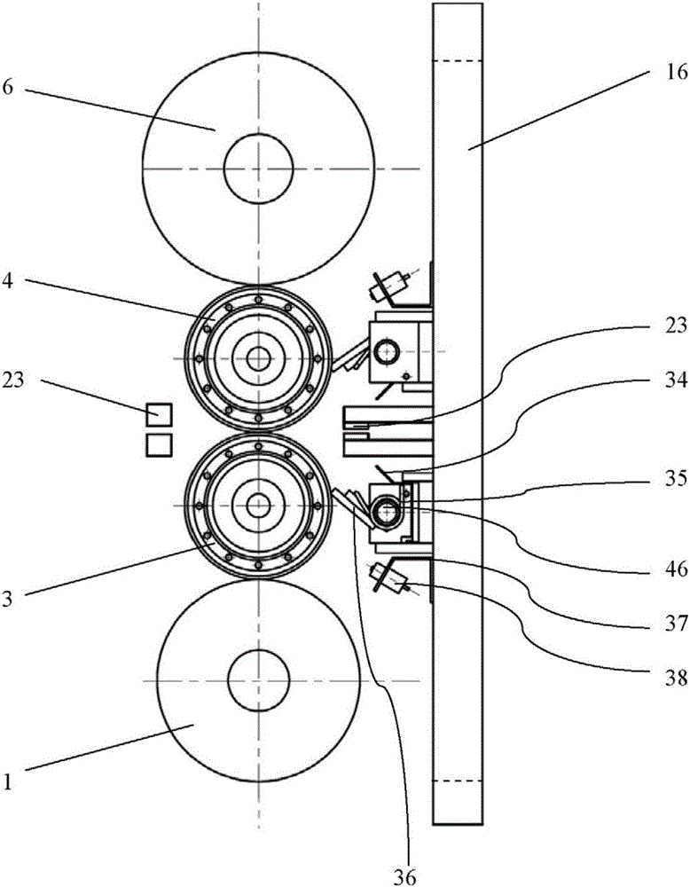 Four-roll lithium strip calendering mechanism