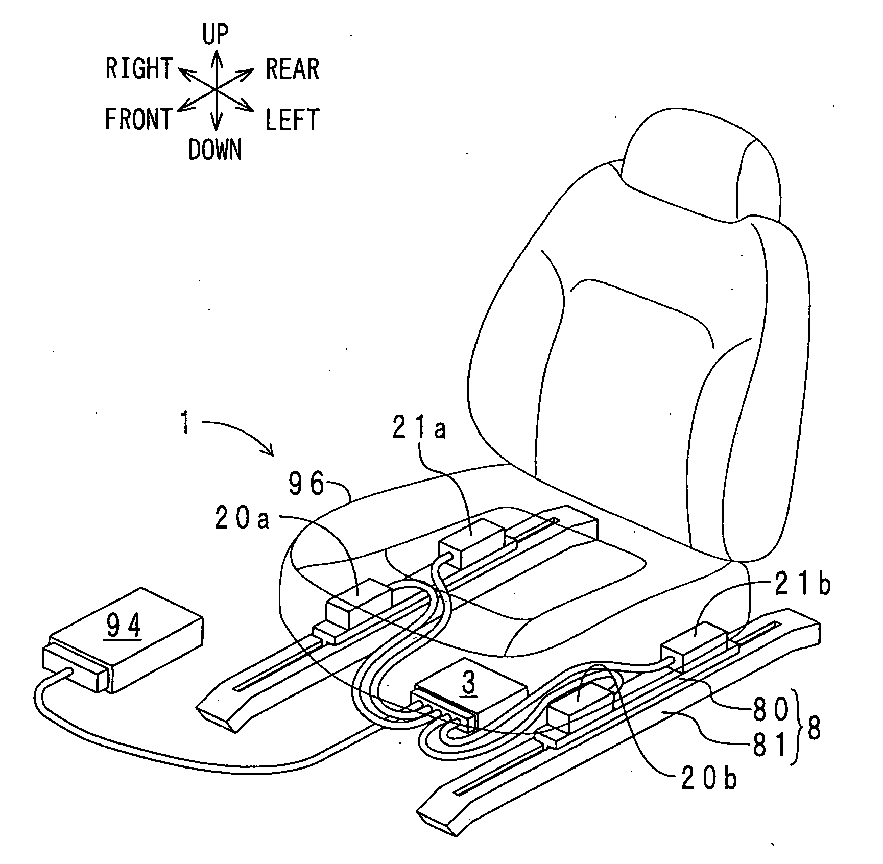 Load sensing system for seat