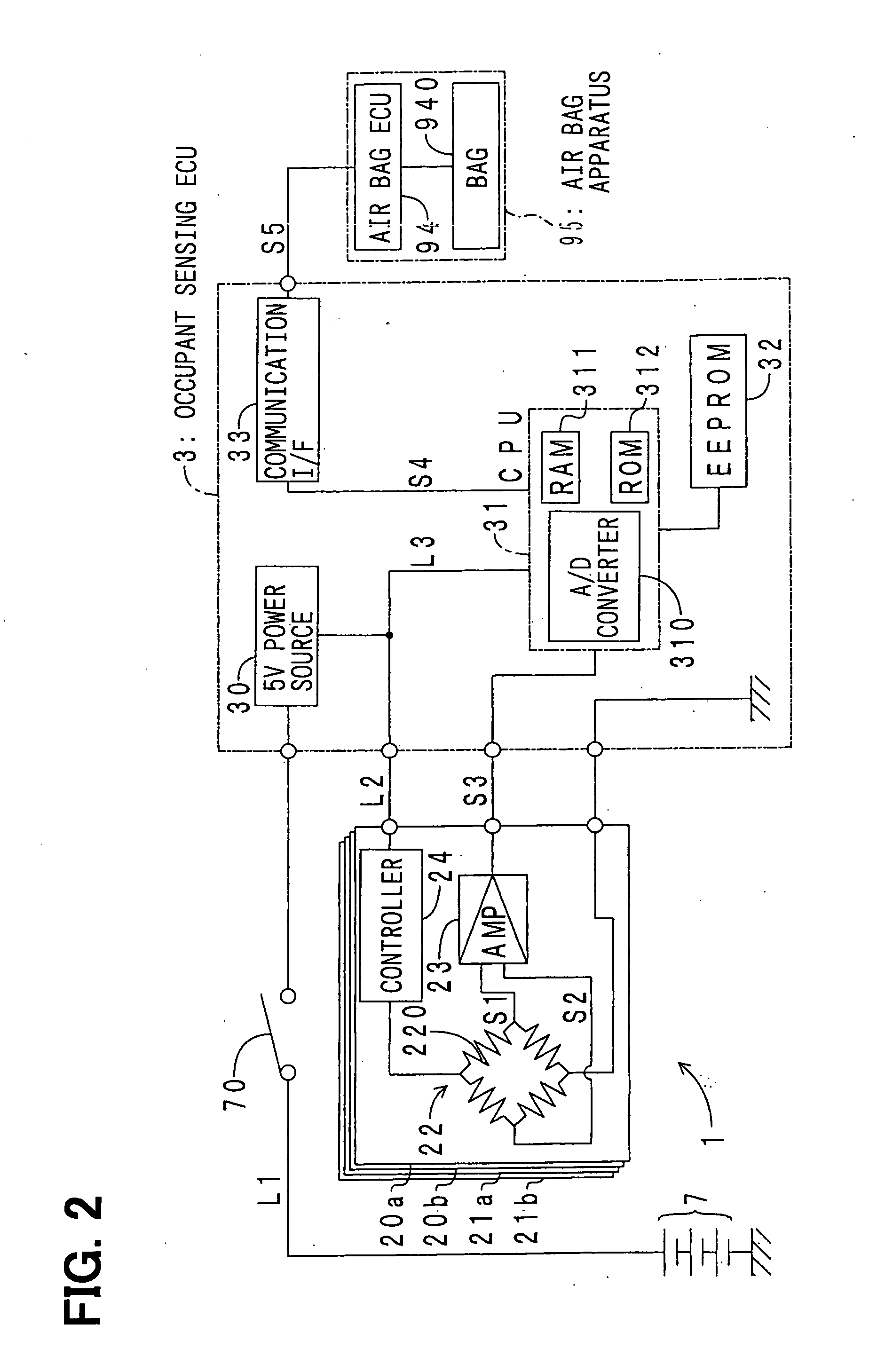 Load sensing system for seat