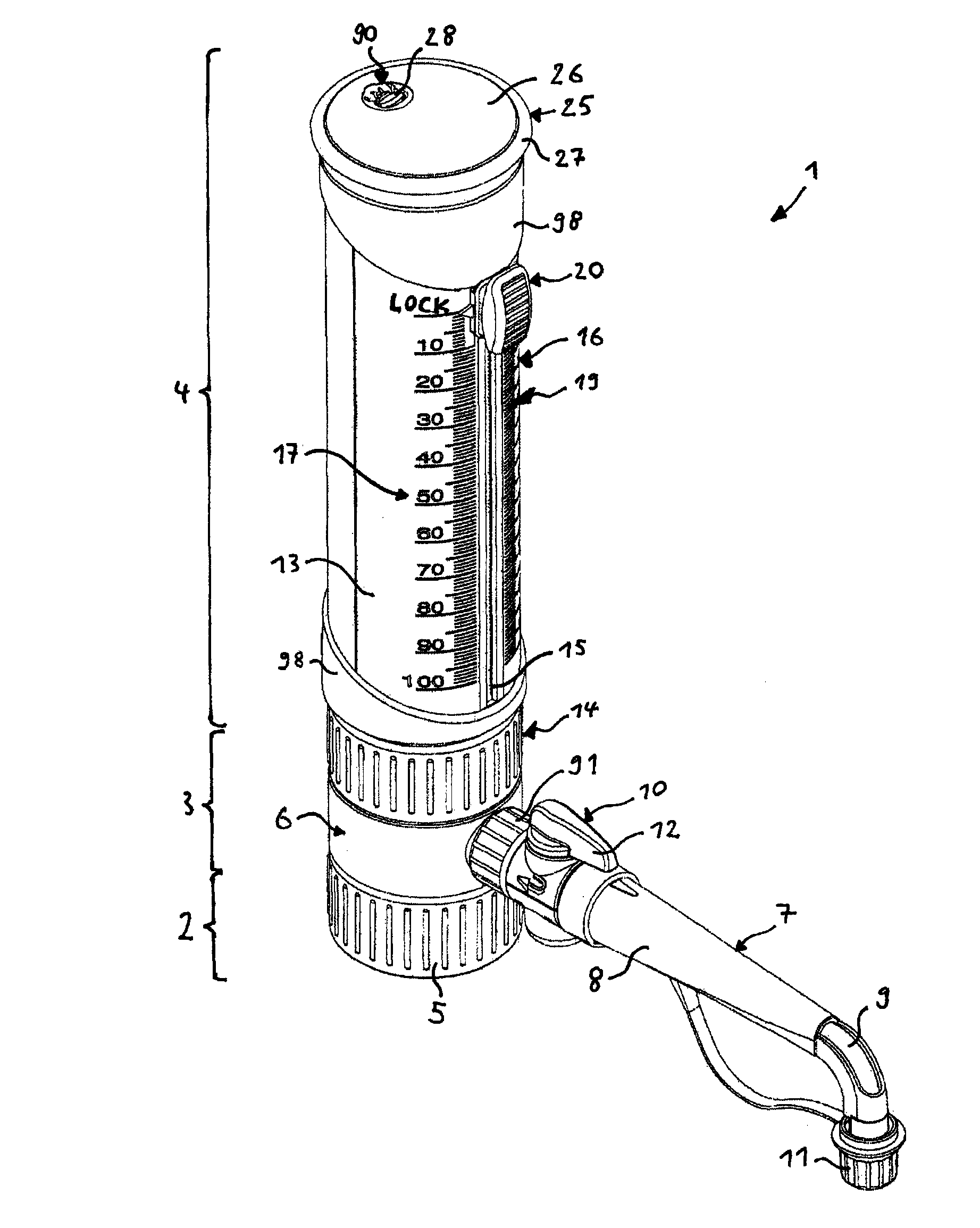 Variable-Volume Dispenser for Accurately Dispensing of an Adjusted Amount of Liquid