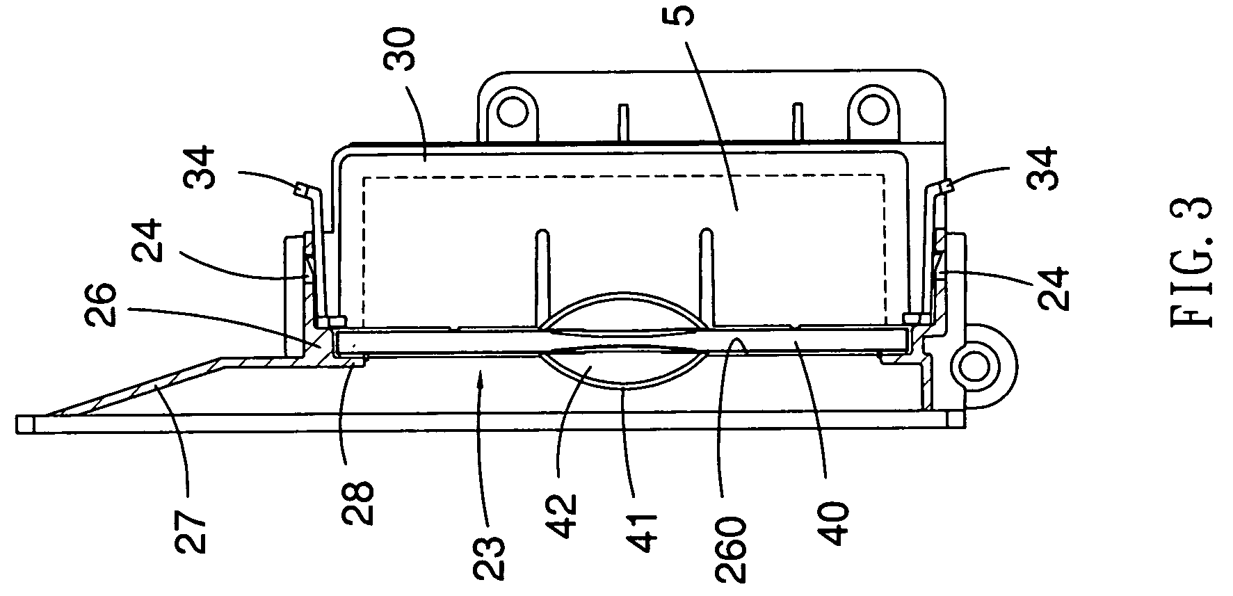 Fan fixture and housing assembly containing the fan fixture