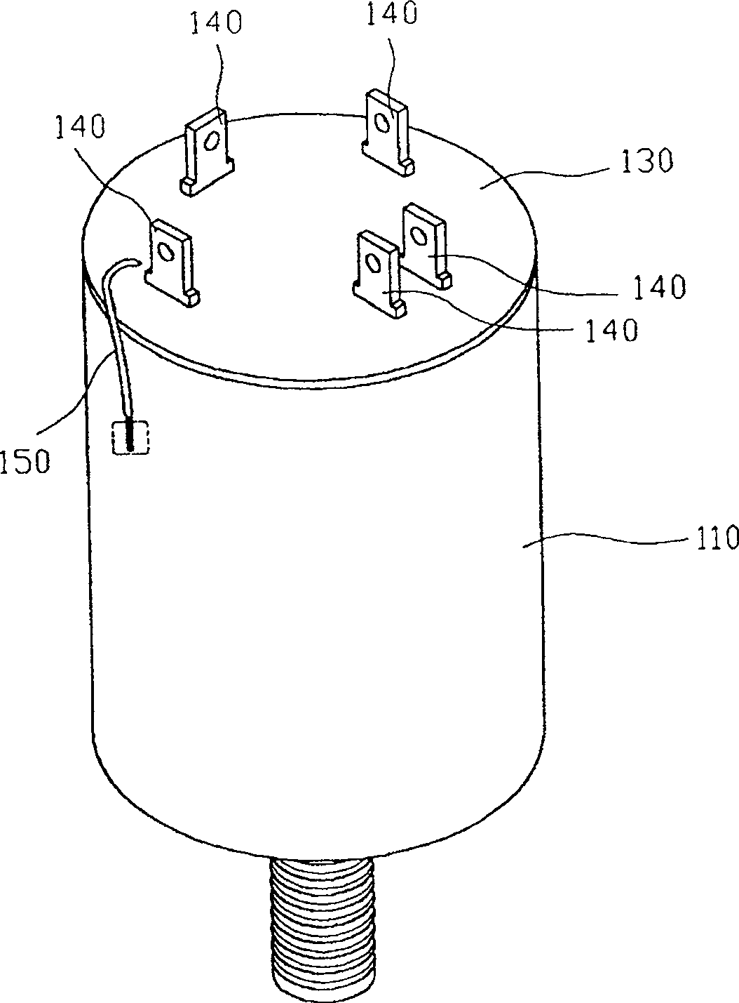 Lead fixing structure of noise filter