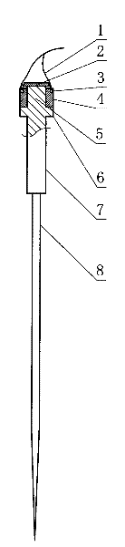 Telescope-feed magnetoelectric needle and holder