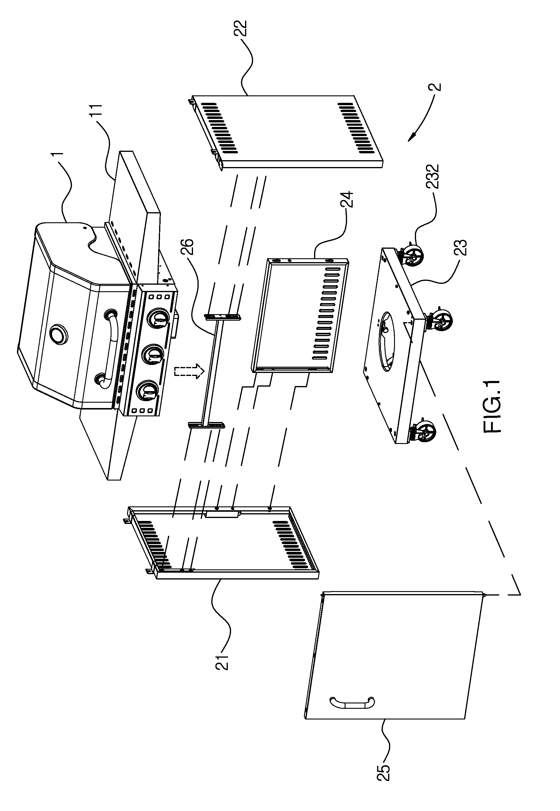 Connecting structure for barbecue grill
