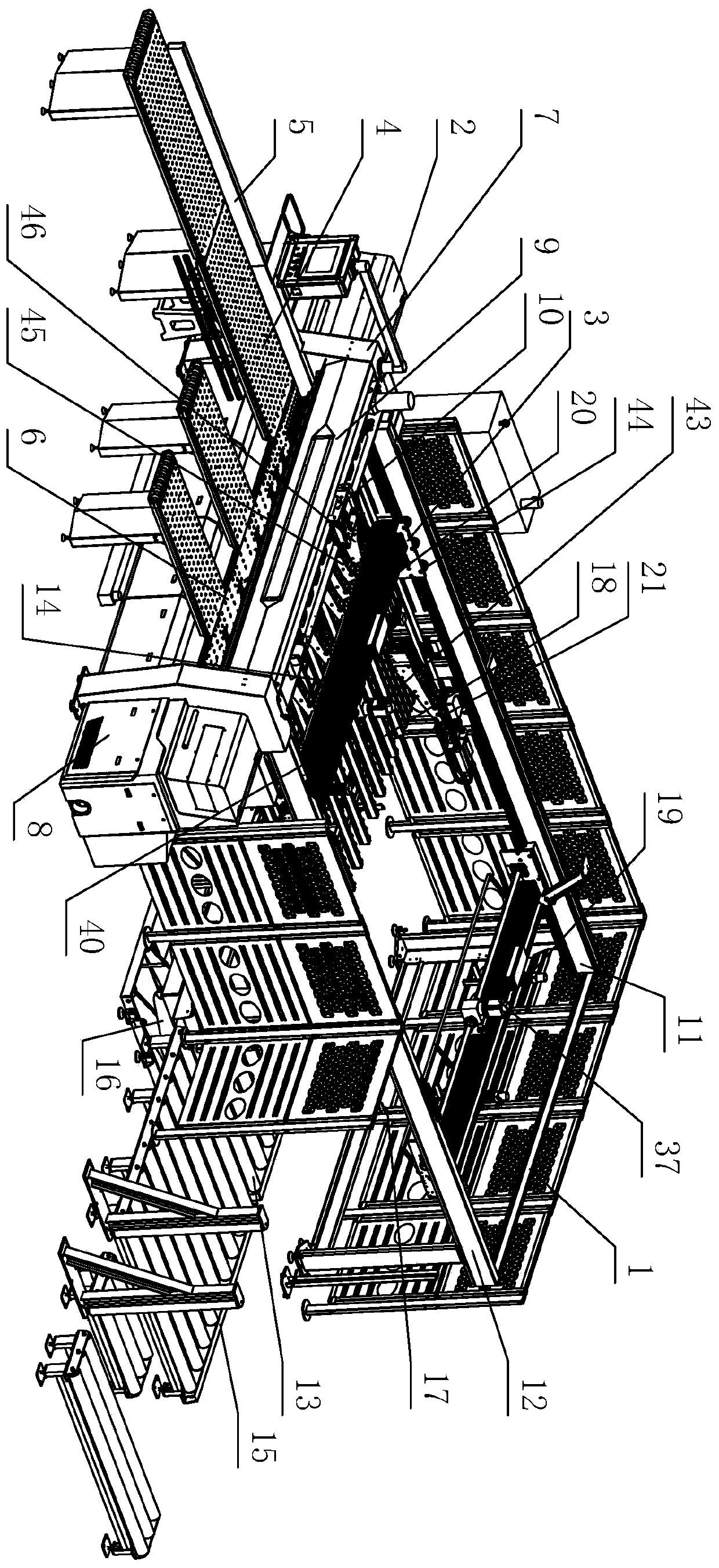 Control system and working method of computer panel saw