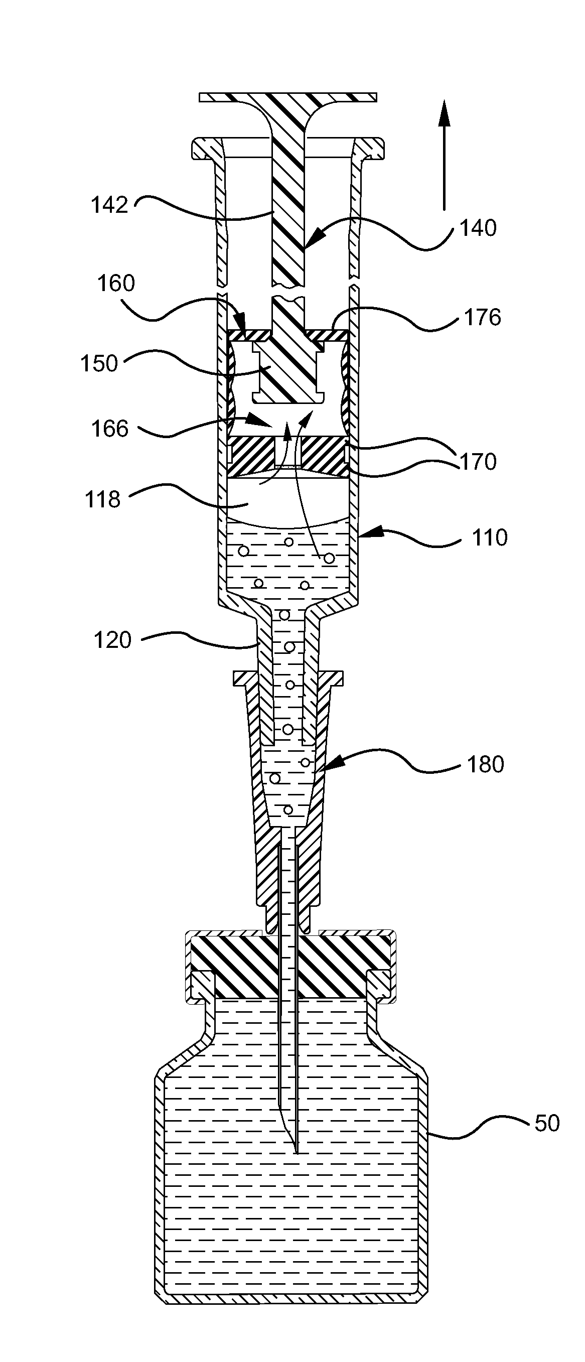 Medical device including an air evacuation system