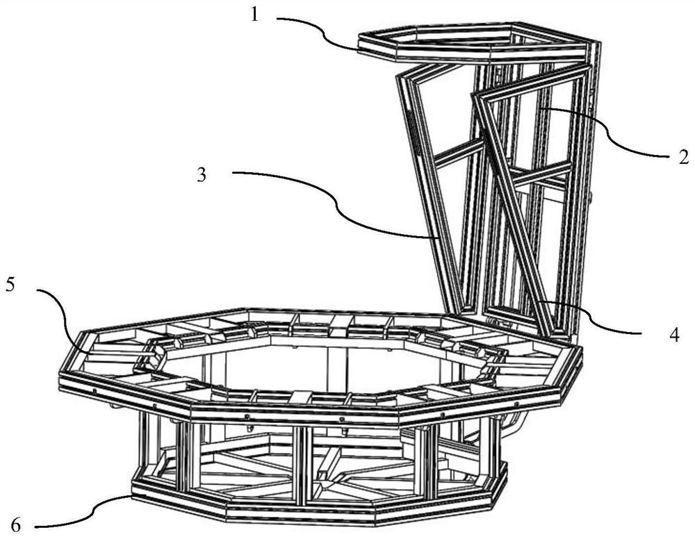 Folding system of bottom plate and handrail combined structure