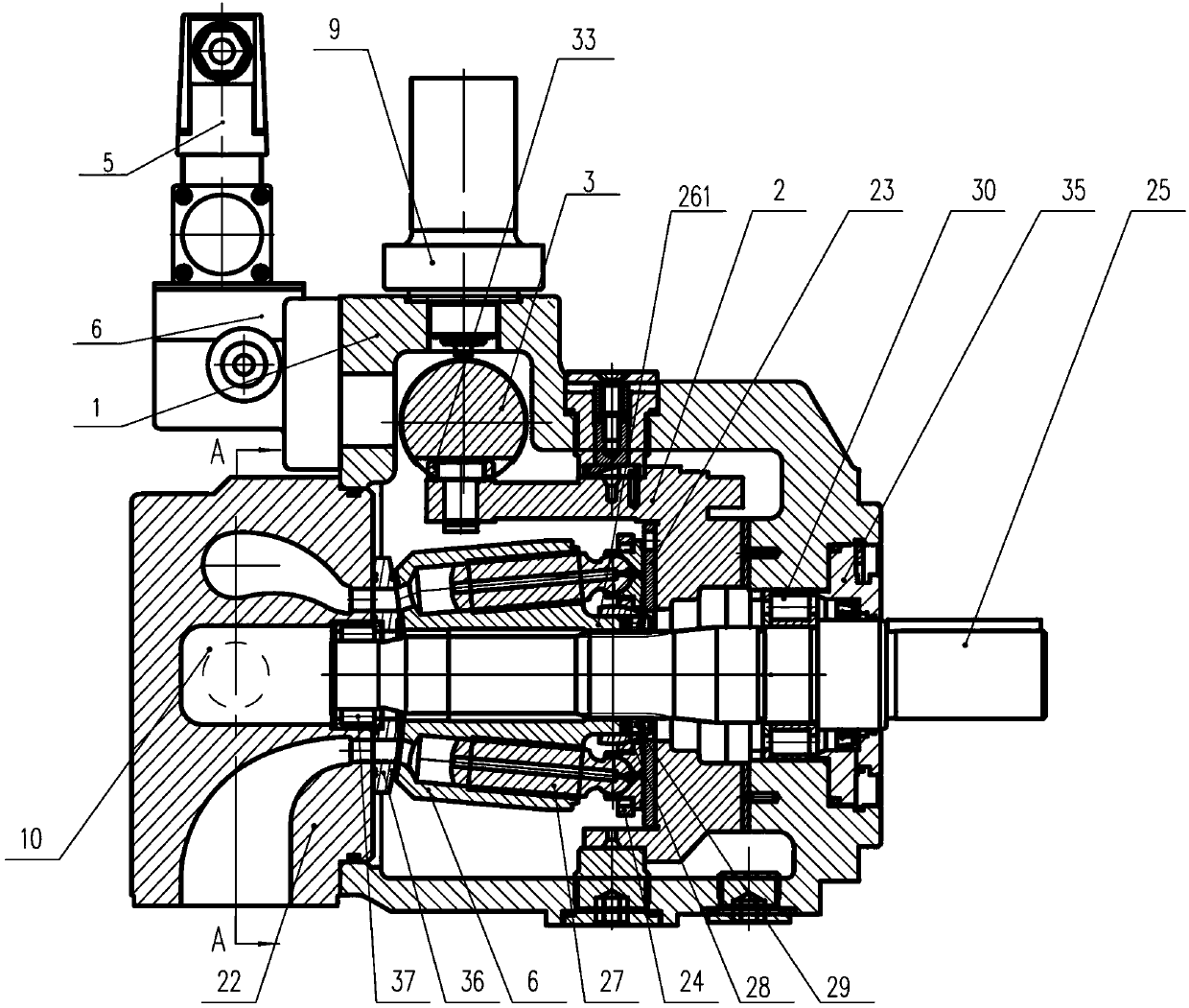 Electrically-controlled multifunctional combined proportional variable axial plunger pump