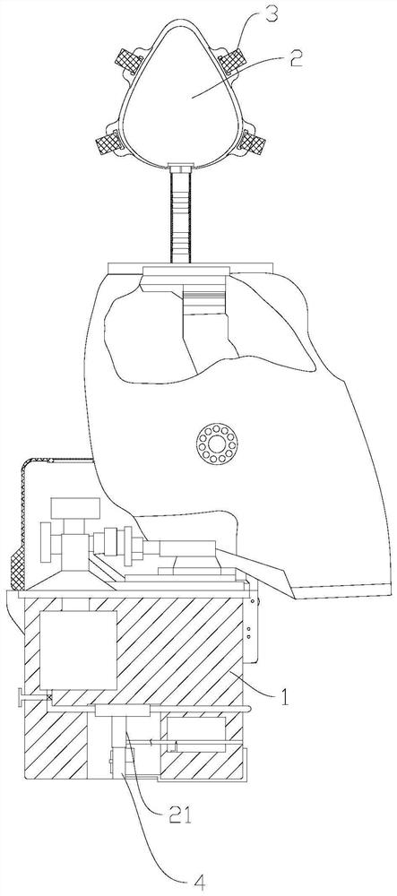 Compressed oxygen self-rescuer with mask and filtering method thereof