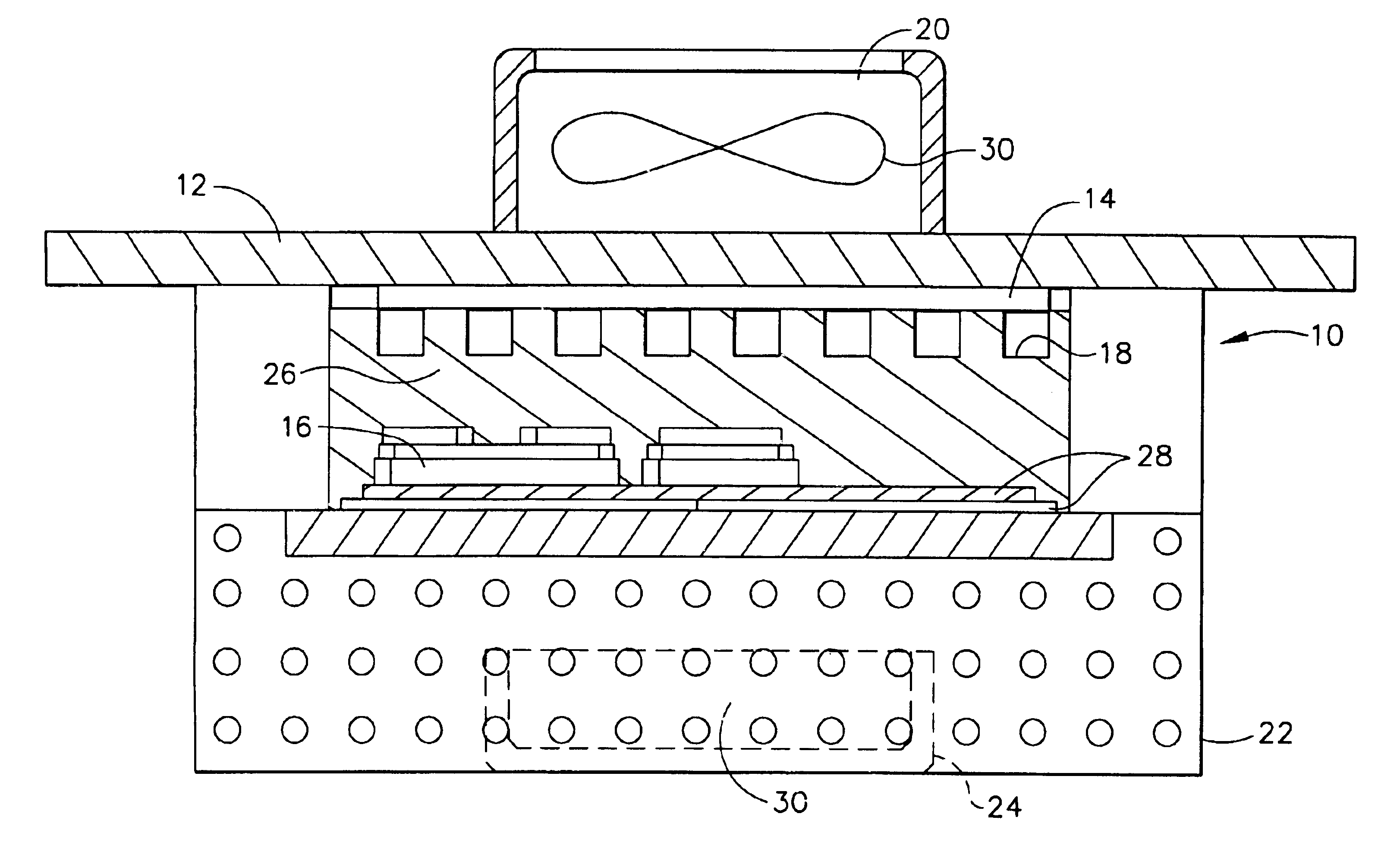 Integrated power module with reduced thermal impedance