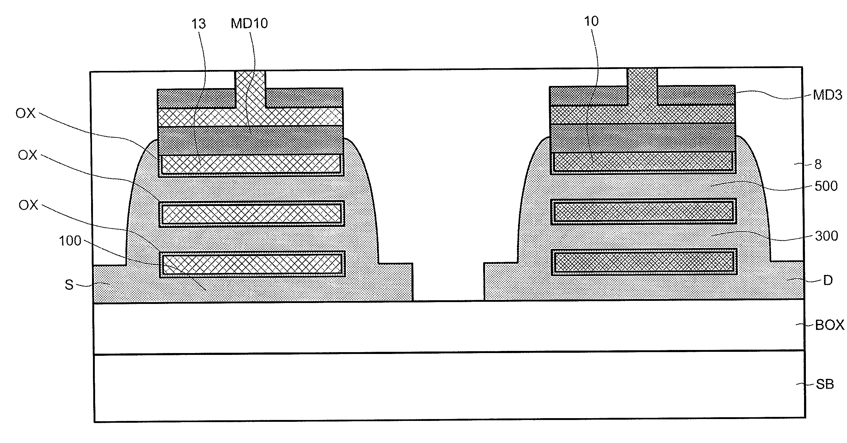 Method of manufacturing a buried-gate semiconductor device and corresponding integrated circuit