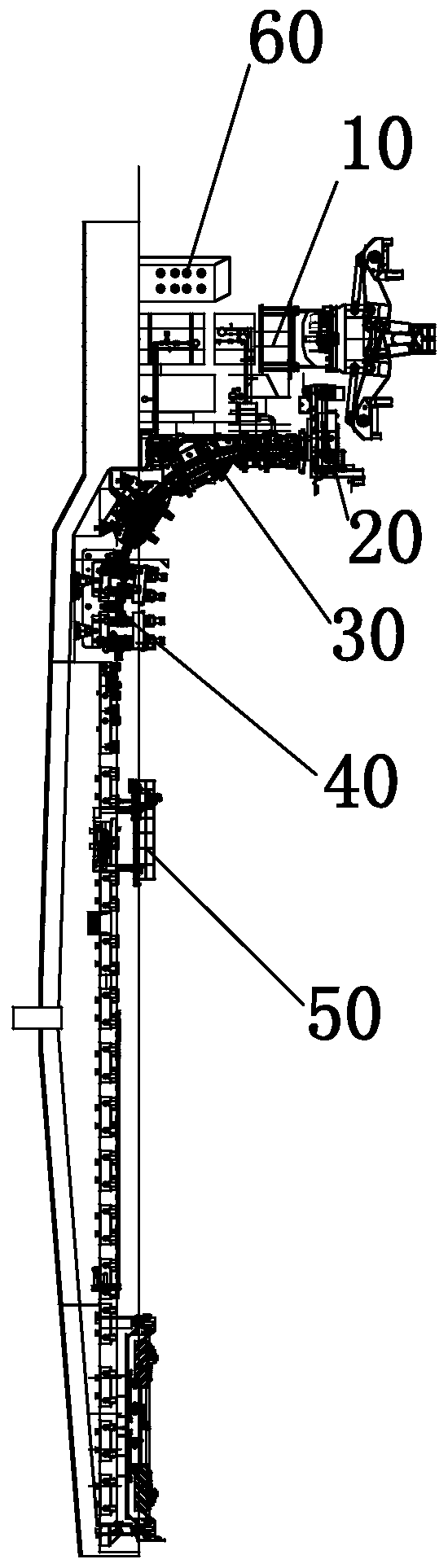 Work method of automatic continuous casting blank casting device