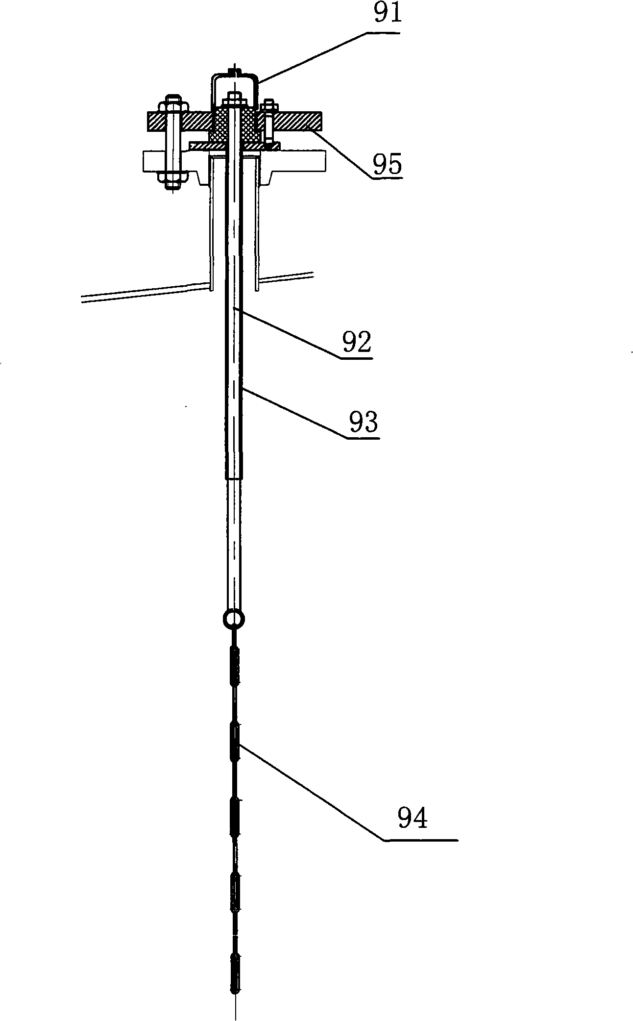 Carbon powder canister material level meter