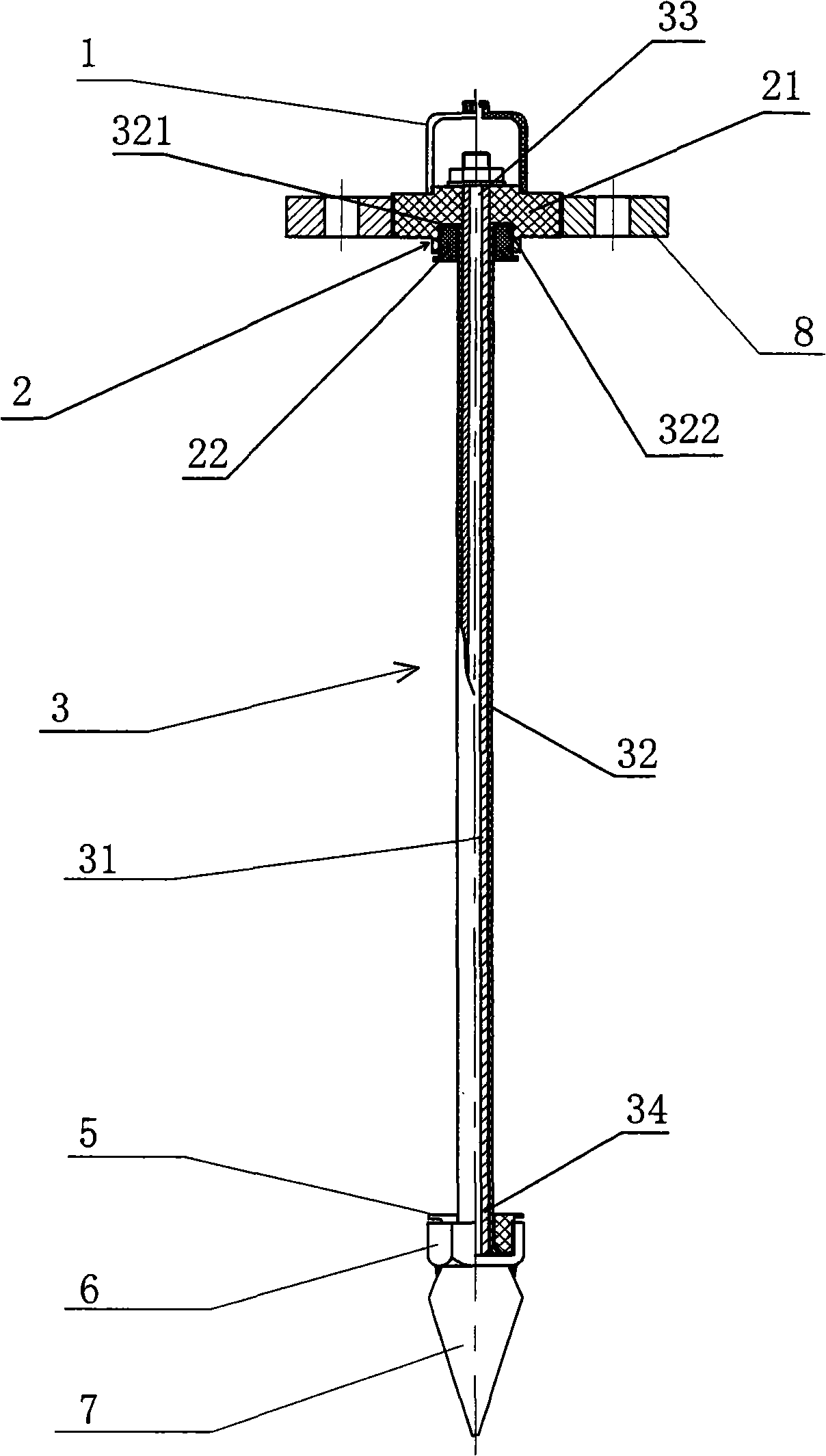 Carbon powder canister material level meter