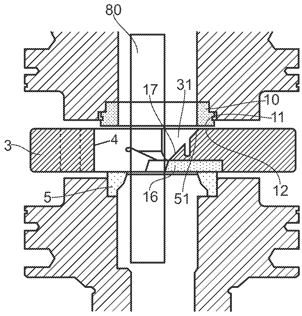 Gate valve assembly comprising a support member