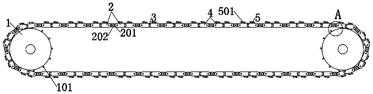 Track shoe structure of a mechanical crane