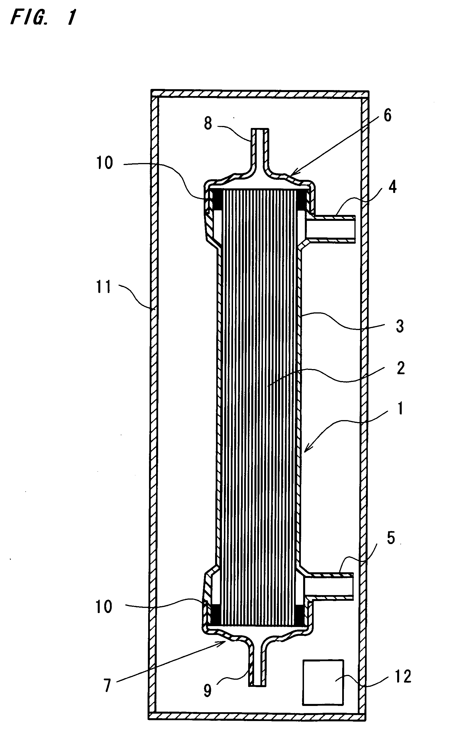 Hollow fiber blood-processing device and method for packaging and sterilizing such devices